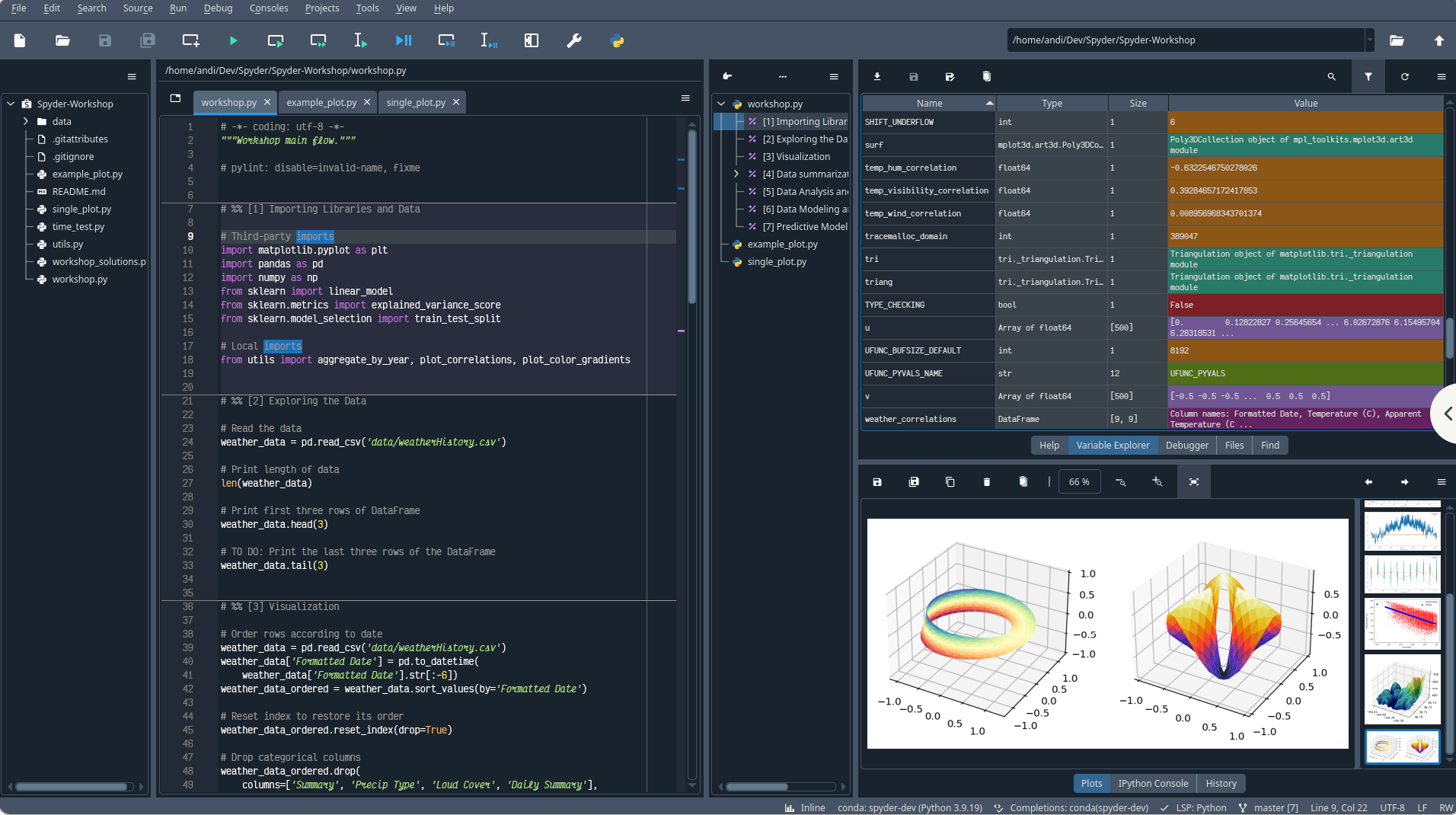 Spyder Python IDE for data analysis