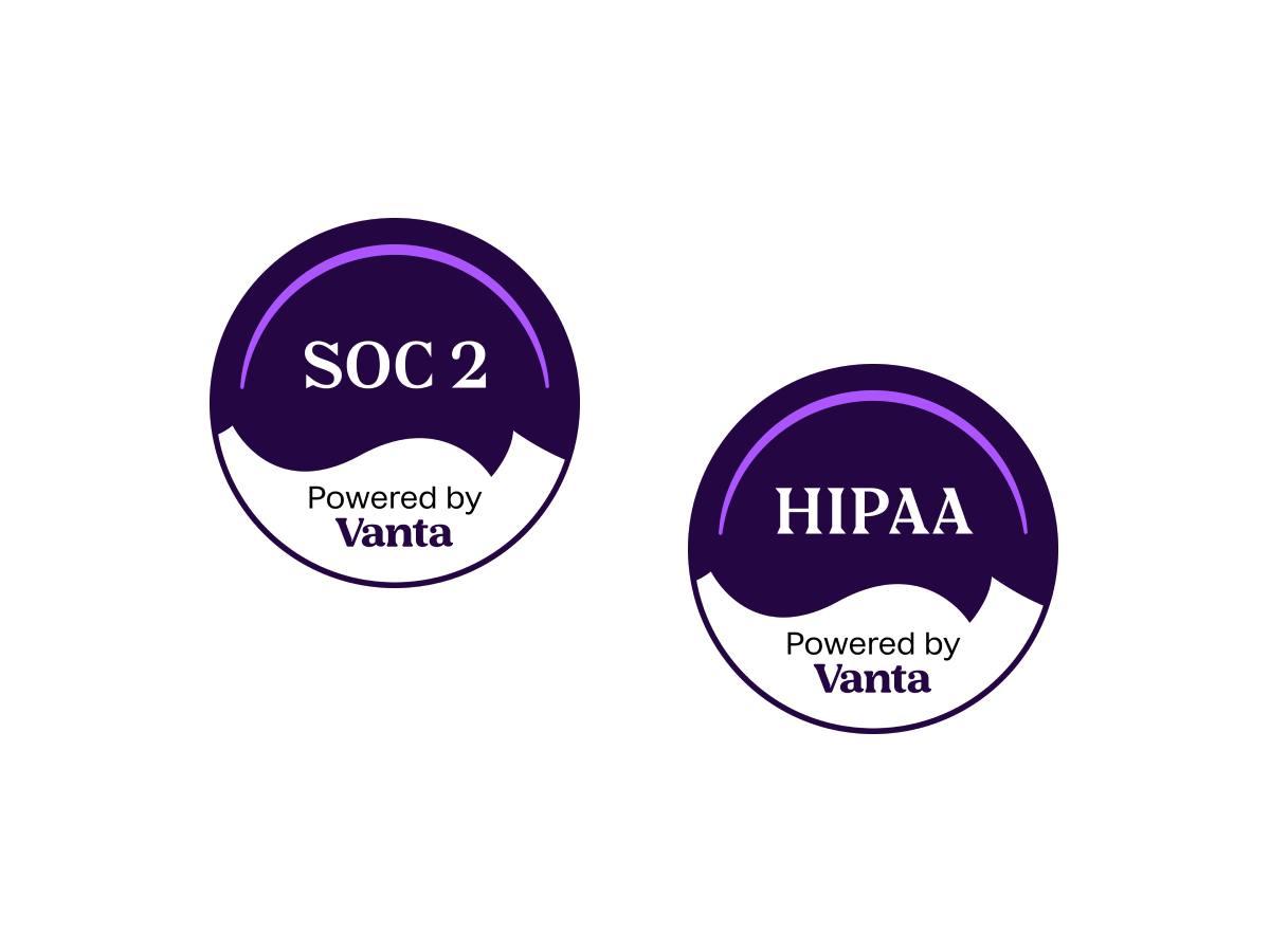 HIPAA and SOC 2 Compliance Badges